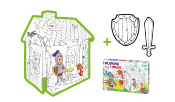 Maison en Carton à Colorier, Chevalier, Jouet Enfant, Grand Format, Jeux de Coloration