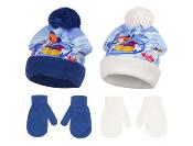 Bonnet avec Gants Mickey, Pompon, Couleur Blanc, Taille 48 cm, Bonnets Fille