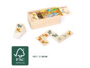 Domino en Bois, Safari 28 Pièces, Jeux d'Intérieur, Jouet en Bois, Fille Garçon, 