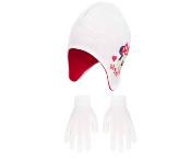 Bonnet Minnie Cache-Oreille, Bonnet Peruvien, Gants Couleur Blanc Taille 54 cm
