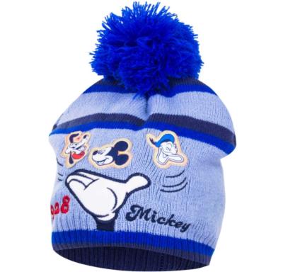 Bonnet bleu Disney Mickey, pompon bleu marine, taille 48