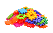 Blocs, gaufre de construction 90 pièces, multicolore, adapter crèche, école, famille