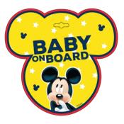 Sticker Baby on Board  Mickey. Fixation Ventouse. Pare-brise 