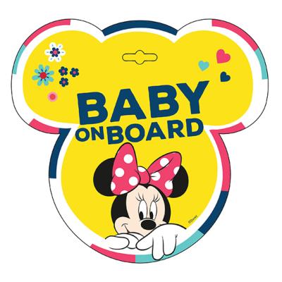 Sticker Minnie Baby on Board.  Fixation Ventouse. Protection Enfant 