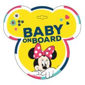 Sticker Minnie Baby on Board.  Fixation Ventouse. Protection Enfant 