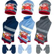 Bonnet, Echarpe, Gants, Cars, Enfant, Couleur Bleu, Taille 48