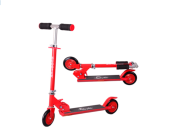 Trottinette rouge 2 roues pour enfants, repose-pieds antidérapant. 