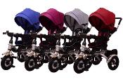 Vélo poussette siège tournant Lux 3 roues 6 en 1 couleur rouge 