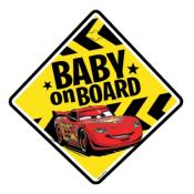 Signalisation Bébé à Bord. Sticker Baby on Board Cars de Dysney. Fixation Ventouse 