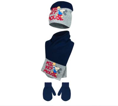 Bonnet, Echarpe, Gants, Mickey Enfant, Taille 48, Couleur Noir Multicolore, Accessoires, Protection