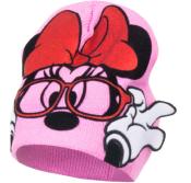 Bonnet avec Application Minnie, Taille 50, Couleur Rose, Protection Hiver, Filles