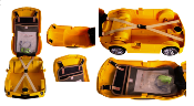 Valise-Voiture Rigide Télécommandée 2en1, Couleur Jaune pour Enfant ,Accessoires Voyage.