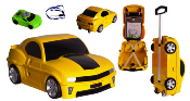 Valise-Voiture Rigide Télécommandée 2en1, Couleur Jaune pour Enfant ,Accessoires Voyage.